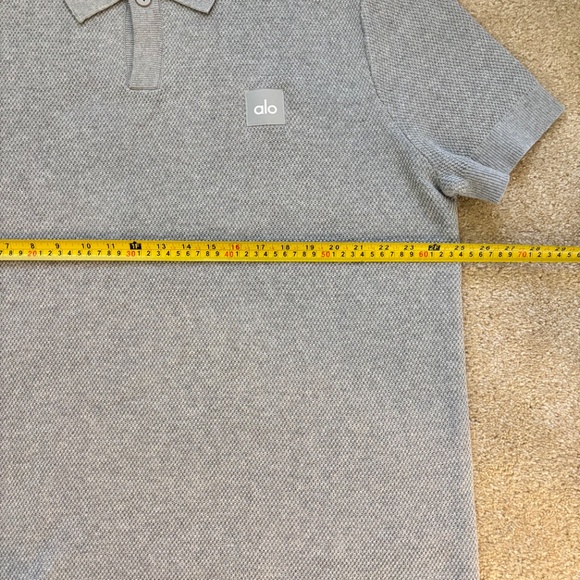 Alo Sports Club Sweater Knit Polo Grey Size XL - Picture 15 of 15